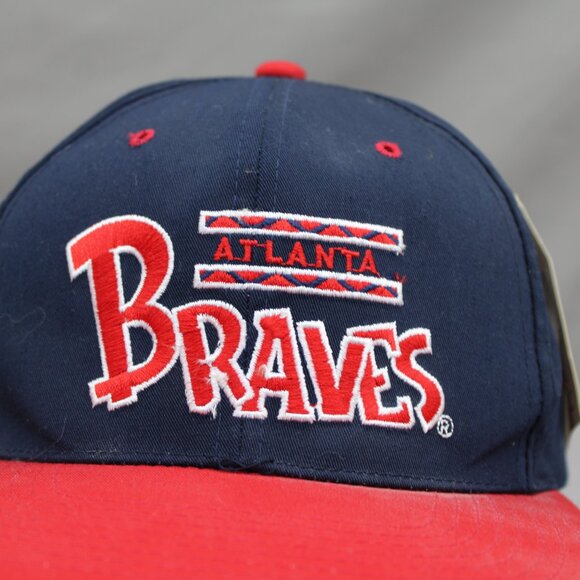 Atlanta Braves Hat (VTG) - Block Script by Annco - Adult Snapback (NWT) - Picture 2 of 10